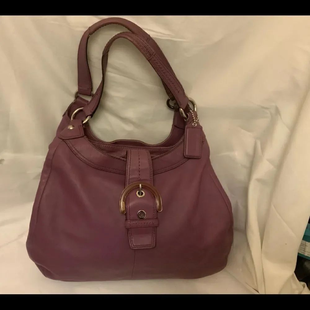 Coach Madison Lynn Pleated Soho Carryall handbag F17092 Purple Retail $398